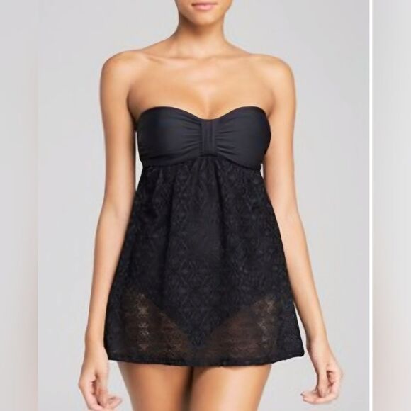 Athena Black Crocheted One-Piece Swimsuit (6) - Picture 1 of 7
